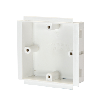 Accessory Outlet Box Single (25mm) 4 Pillars - White
