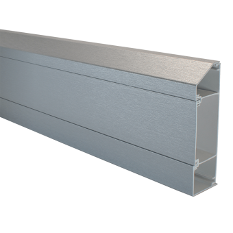 Merlin FSKT1 Perimeter Skirting Trunking  (White Base & 3 Aluminium Effect Foiled Lids)
