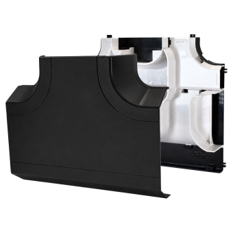 FDT1 Flat Tee (Moulded Clip on Cover & cable guide backplate) – Black 